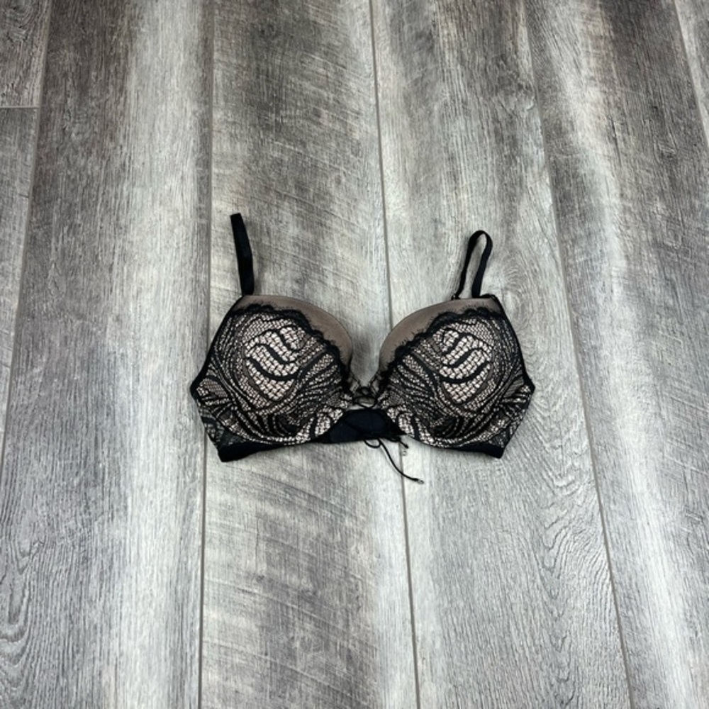 32D VS Black Lace Push-up Bra